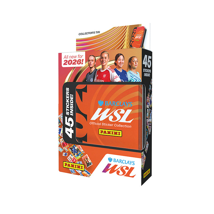Panini Barclays Super League Officiële stickercollectie voor dames 2026 - Pocket Tin Panini Barclays Super League Officiële stickercollectie voor dames 2026 - Pocket Tin